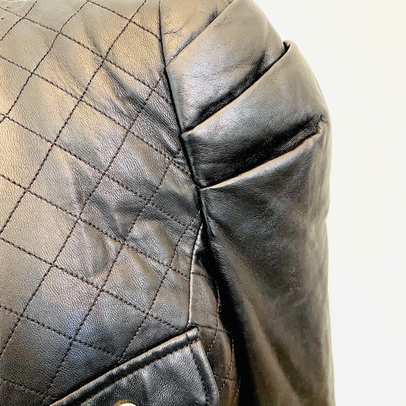 NWT Lambskin Quilted Leather Car Coat - Picture 8 of 12